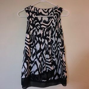 Black and White Blouse